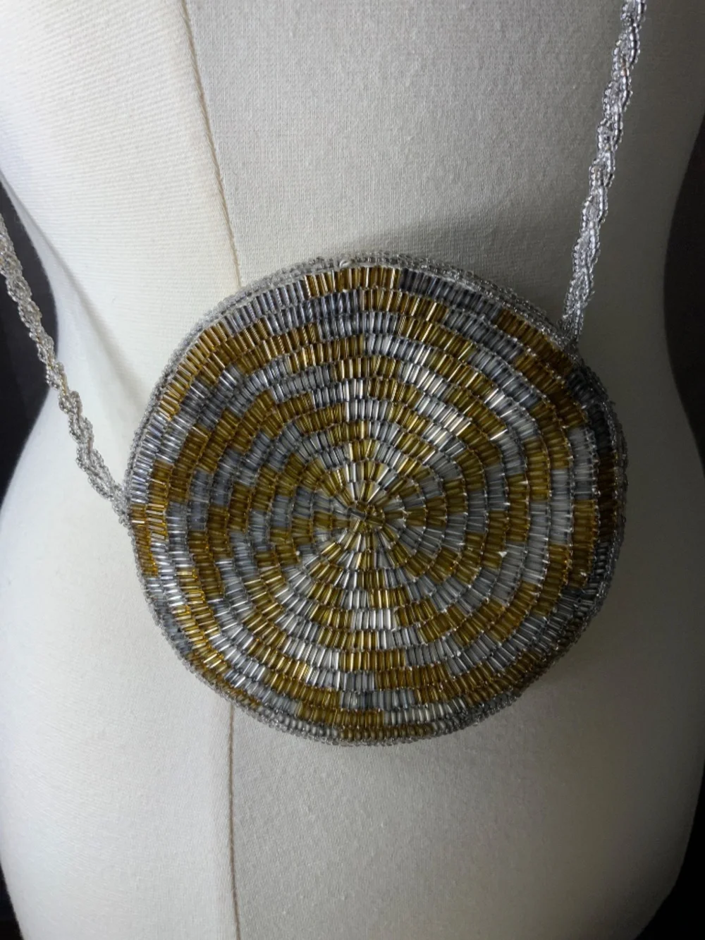 Vintage Victory Hand-Beaded Evening Purse